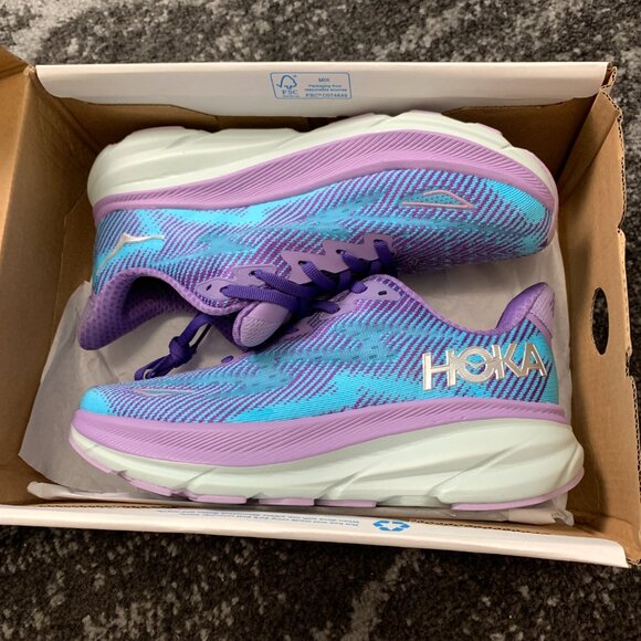 HOKA Clifton 9 Women's Athletic Running Sneaker Shoes Blue/Violet 5 through 7.5 - Picture 6 of 6